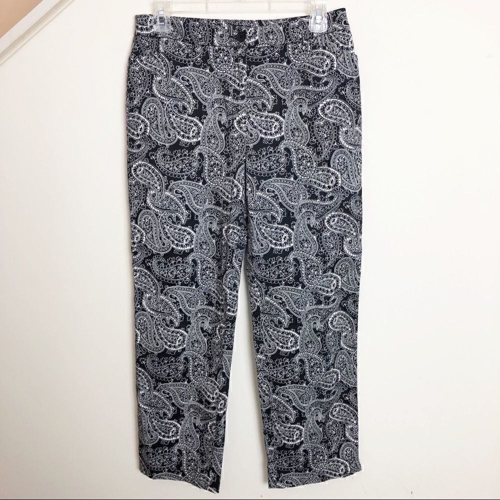Jones New York Stretch Paisley Print Pants -Size 4
